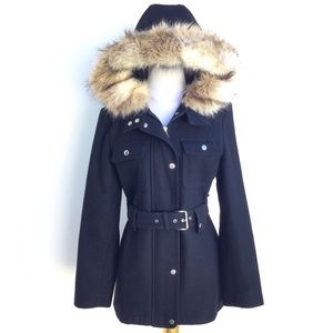 ESPRIT Faux Fur Wool Coat